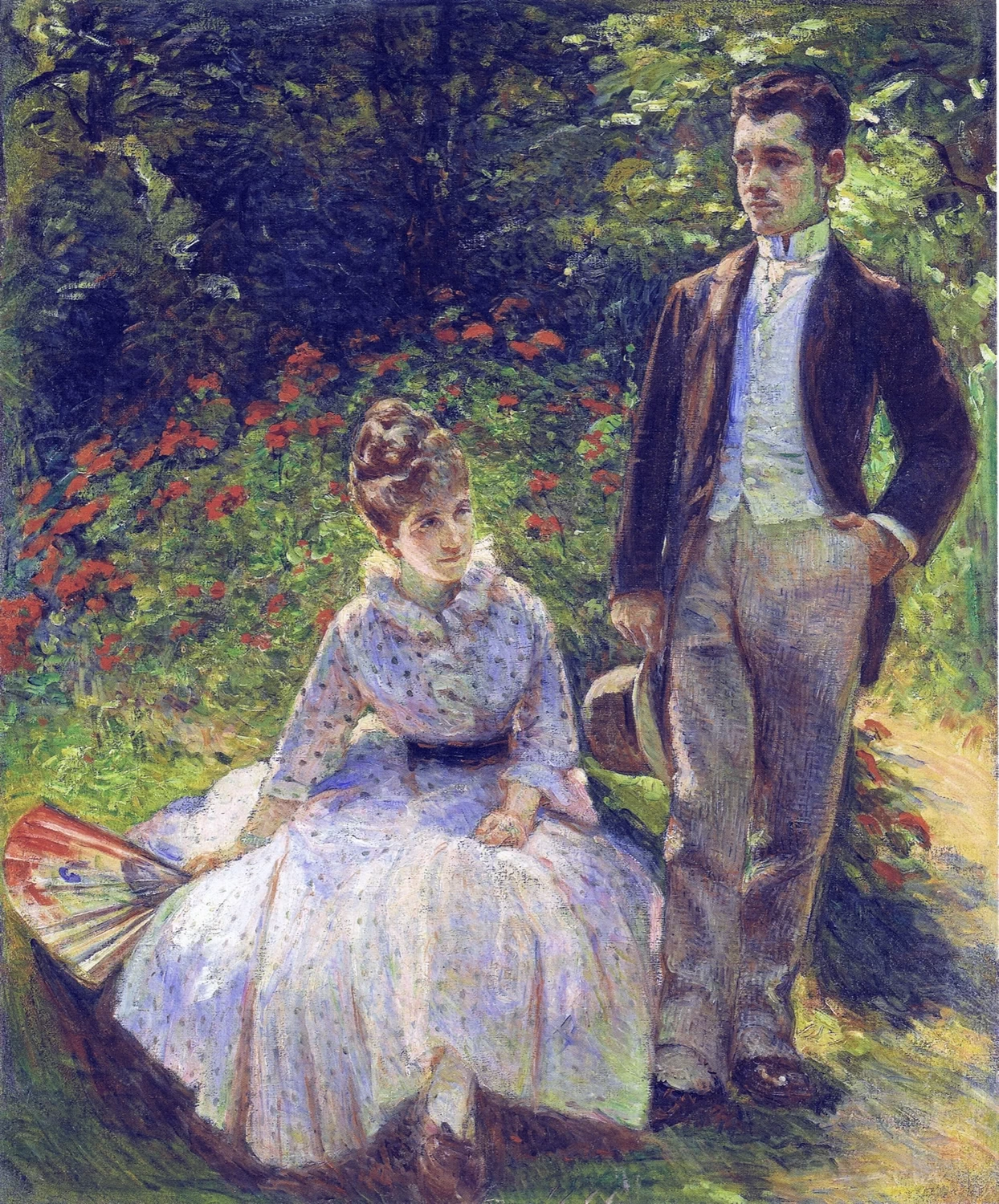 Il figlio e la sorella dell'artista nel giardino di Sèvres